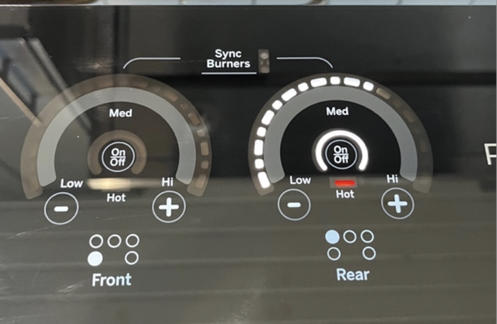 induction cooktop controls