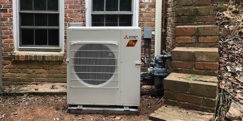 The outdoor unit for our Mitsubishi inverter-driven mini-split heat pump system