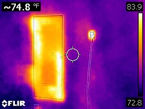 Thermal imaging shows bridge at box